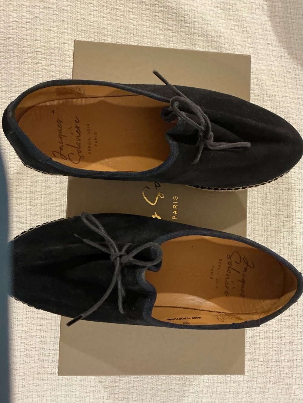 JACQUES SOLOVIERE PARIS SUEDE ESPADRILLE LACE-UPS